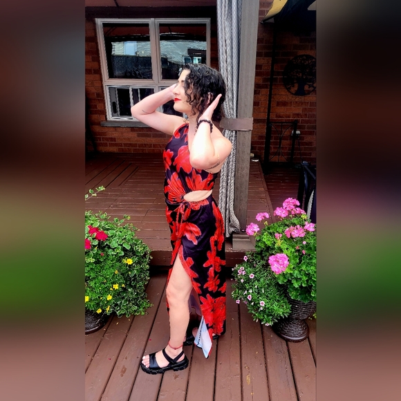 WHITEFOX Formal Slit Wrap Dress - Picture 3 of 4